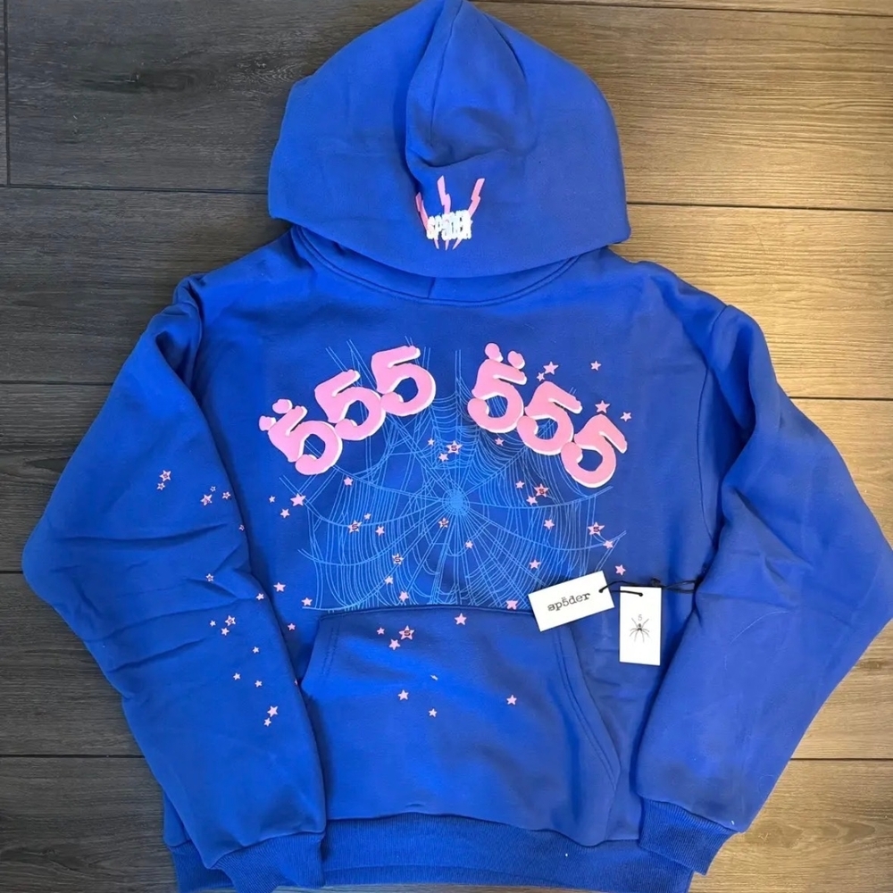 Sp5der Angel Number Hoodie "blue"